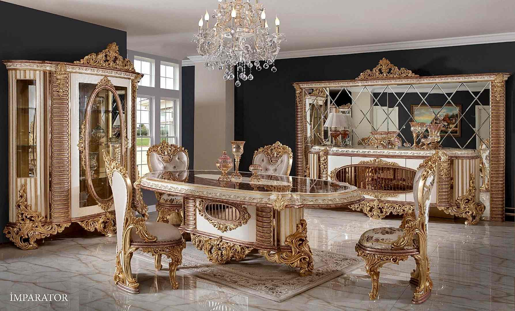 Anber Klasik Yemek Odası Takımı